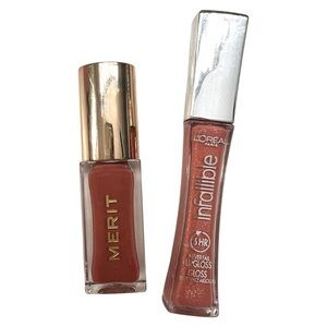 Merit and L'Oreal Paris Lip Gloss Set - Sephora - New
